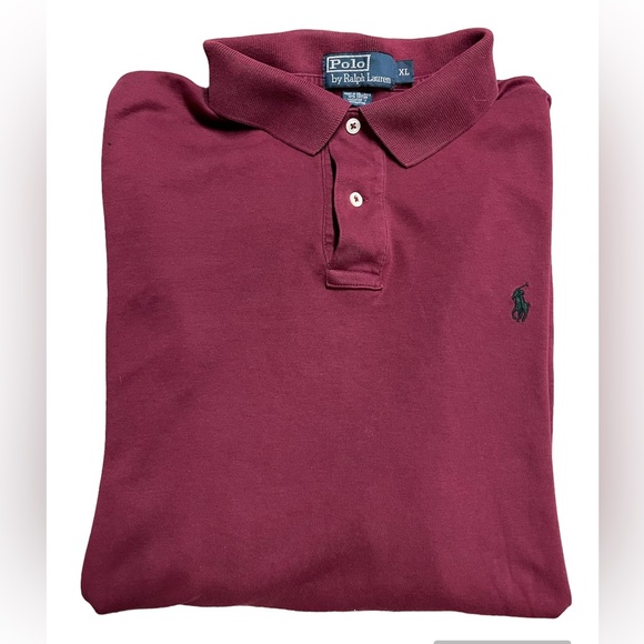 Ralph Lauren Long Sleeved Soft Polo Shirt Men’s Size XL Burgundy/Maroon - Picture 2 of 5